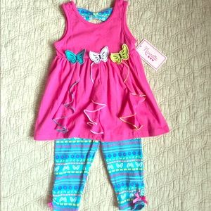 🦋Butterfly Ruffle Tank and Capri Set