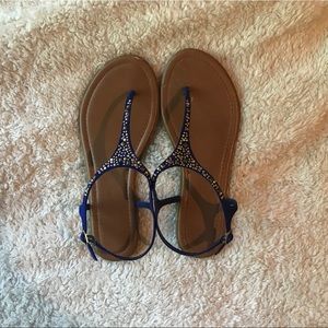 💎Blue Sparkle Flat Sandals