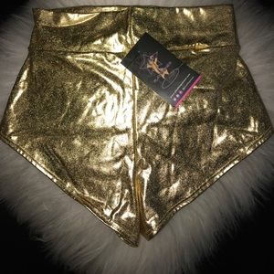 SOLD! Brand NEW gold high waisted sparkly shorts!