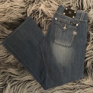 Miss Me Medium Wash Wide Leg Flap Pocket Short