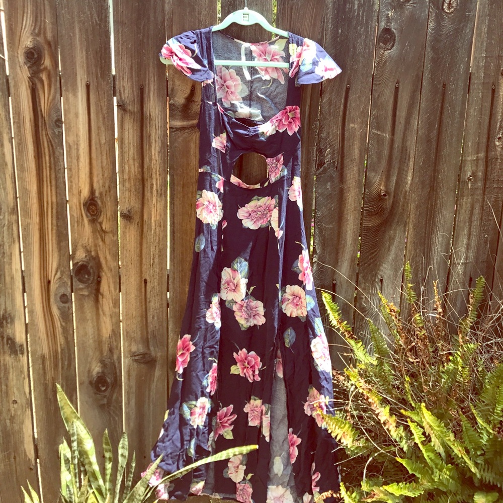 UO Blue Floral Maxi Dress