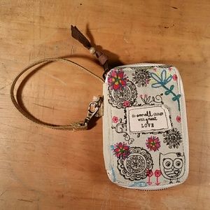 Inspirational quote clutch wallet wristlet owl
