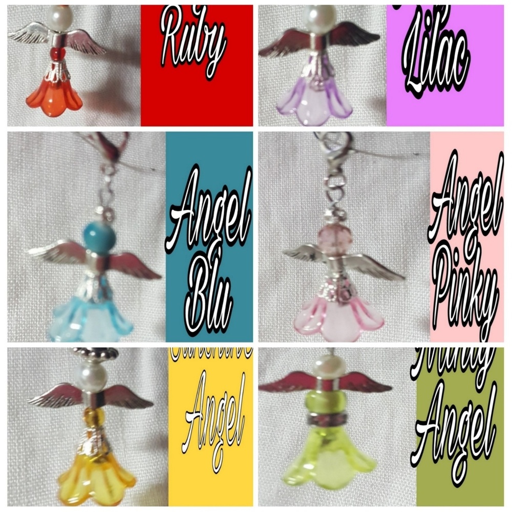 ZIPPER PULL CHARM/ GUARDIAN ANGEL BIRTHSTONE~NEW~HANDCRAFTED~
