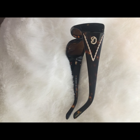 St. John tortoise brown sunglasses w/ gold inlays main image 5