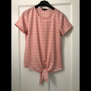 Violet and Claire rose and cream striped top