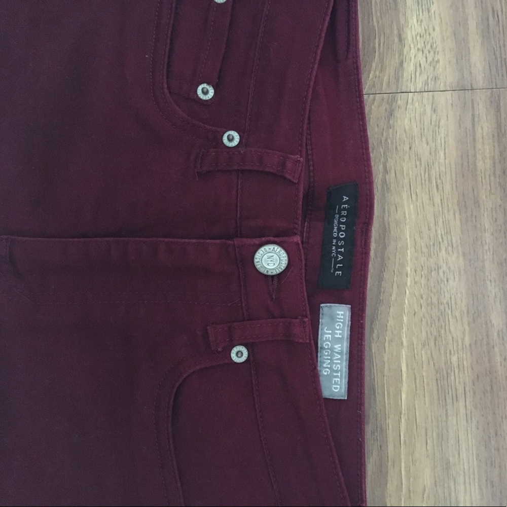 Maroon skinny jeans