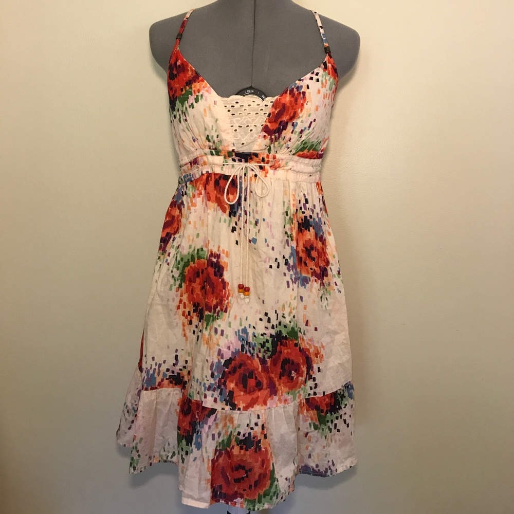 Angie floral print racerback drawstring dress. - Picture 2 of 6
