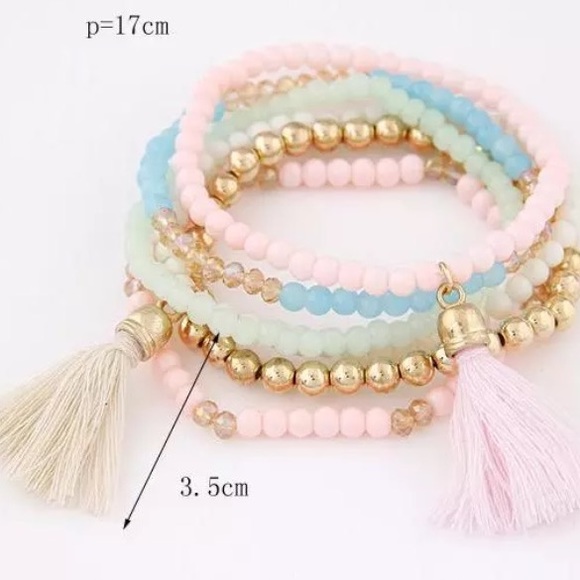 Bohemian Candy Color Stackable Elastic Bracelet - Picture 2 of 3