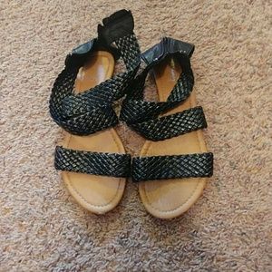 Strappy braided sandals