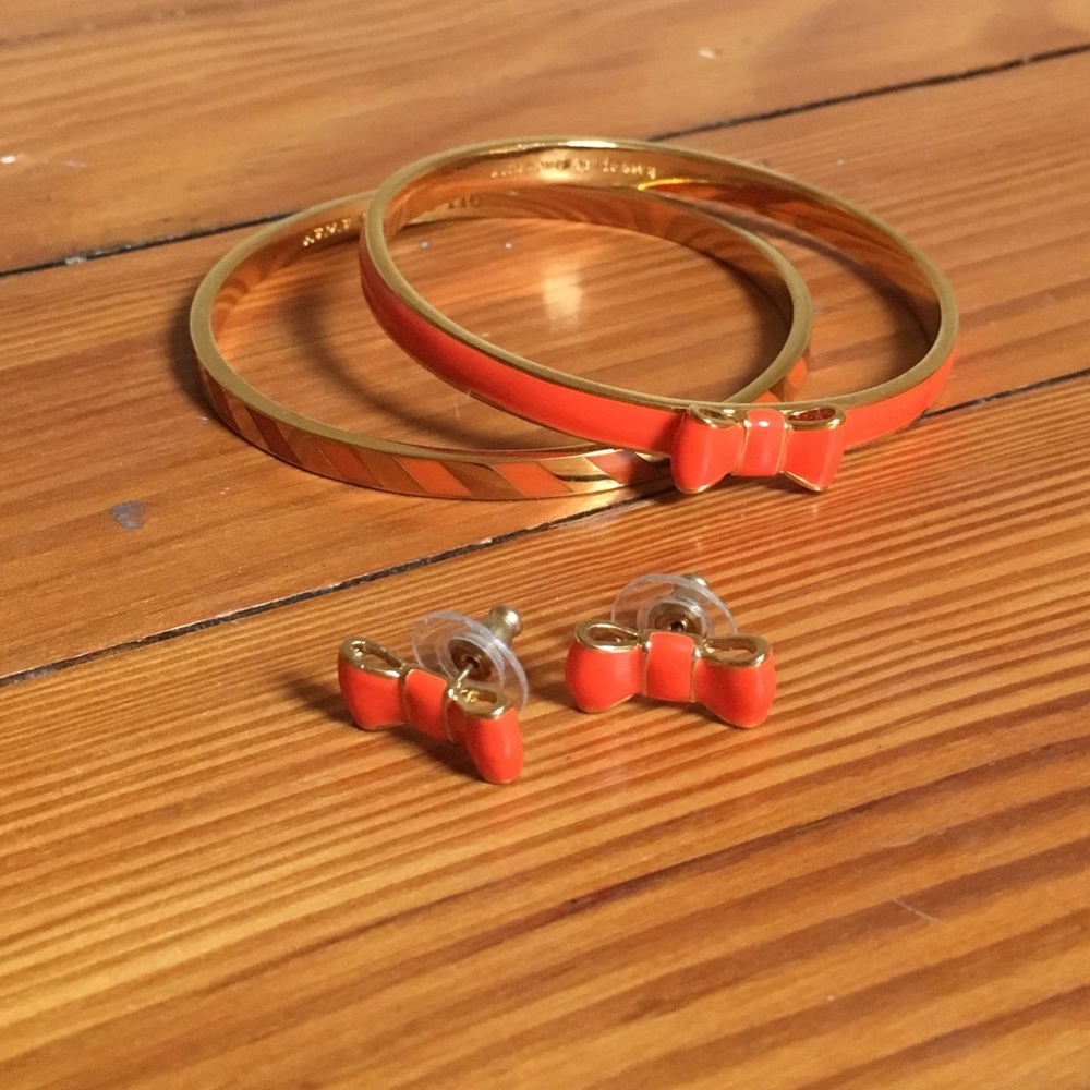 Orange and gold Kate Spade set