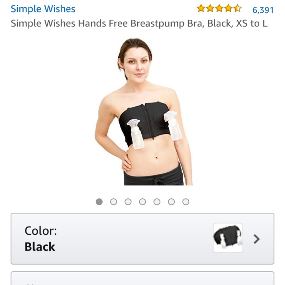 Simple Wishes strapless pumping bra.  Color:Black