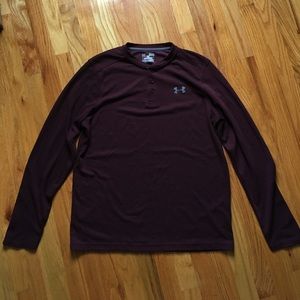 Under Armor Coldgear Henley Men's Medium Maroon