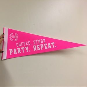VS Pink banner flag
