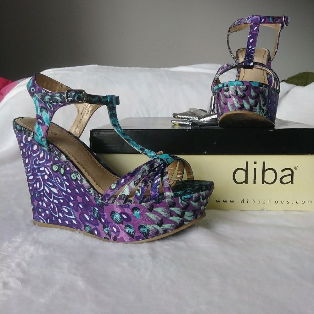 Peacock platform wedges by Diba