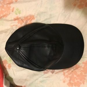 Black leather hat