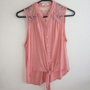 Coral sleeveless top