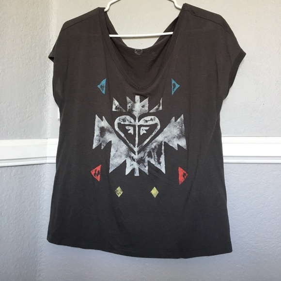 Grey Aztec print off the shoulder shirt - Picture 1 of 1
