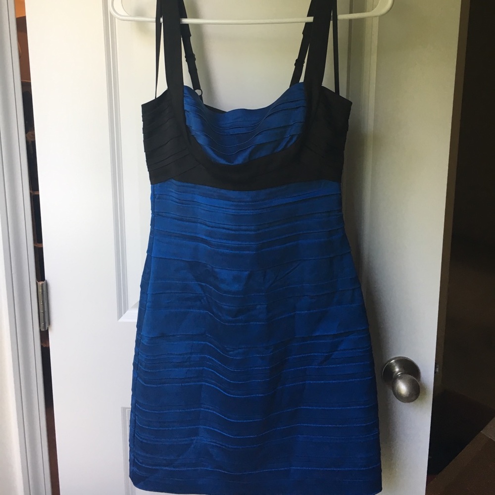 BCBG black and blue mini dress