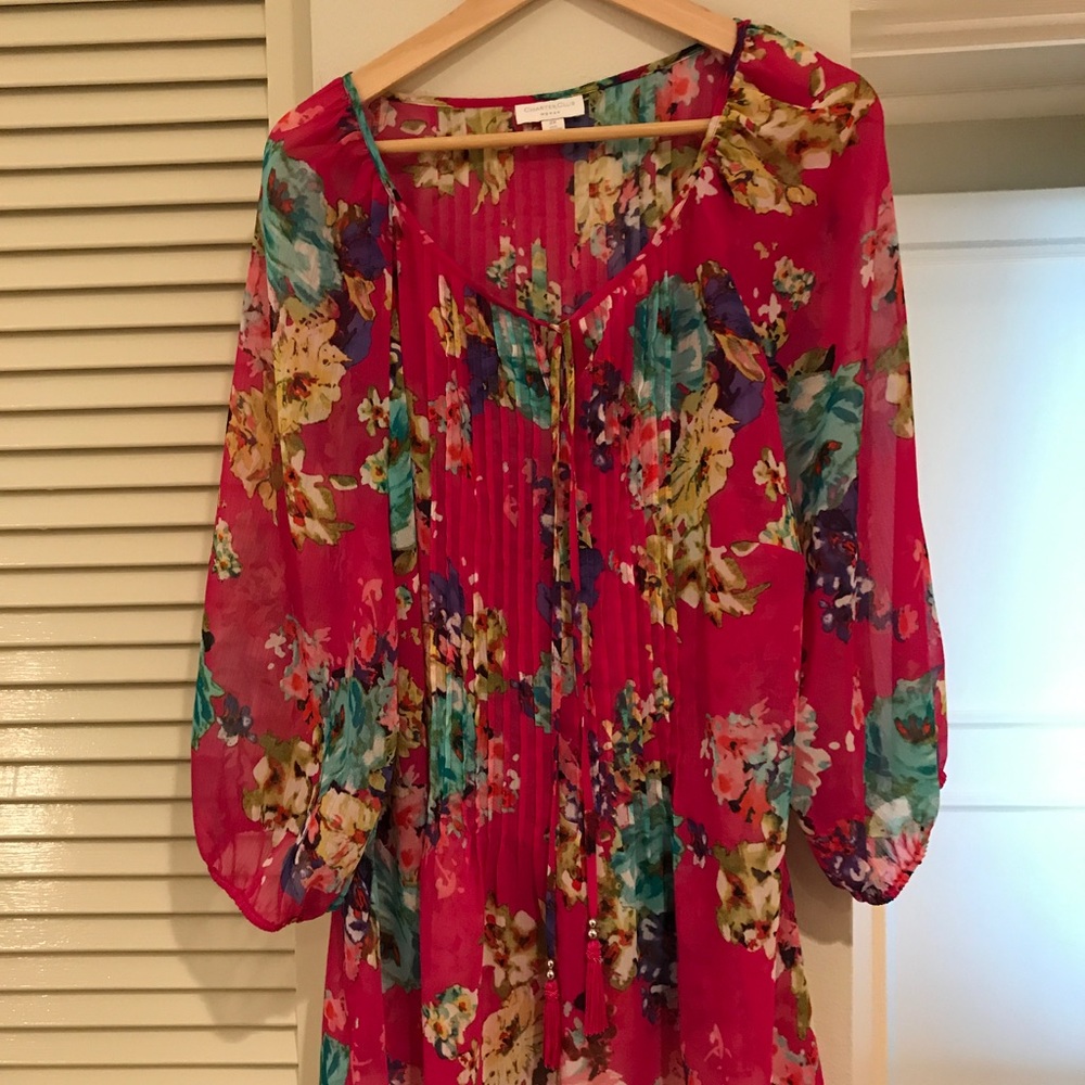 Beautiful floral blouse with tassels