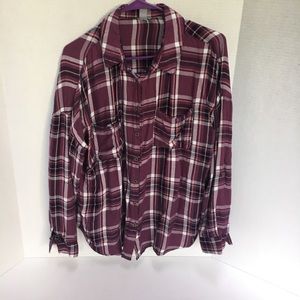 Women's Purple Plaid Button Up Size XL
