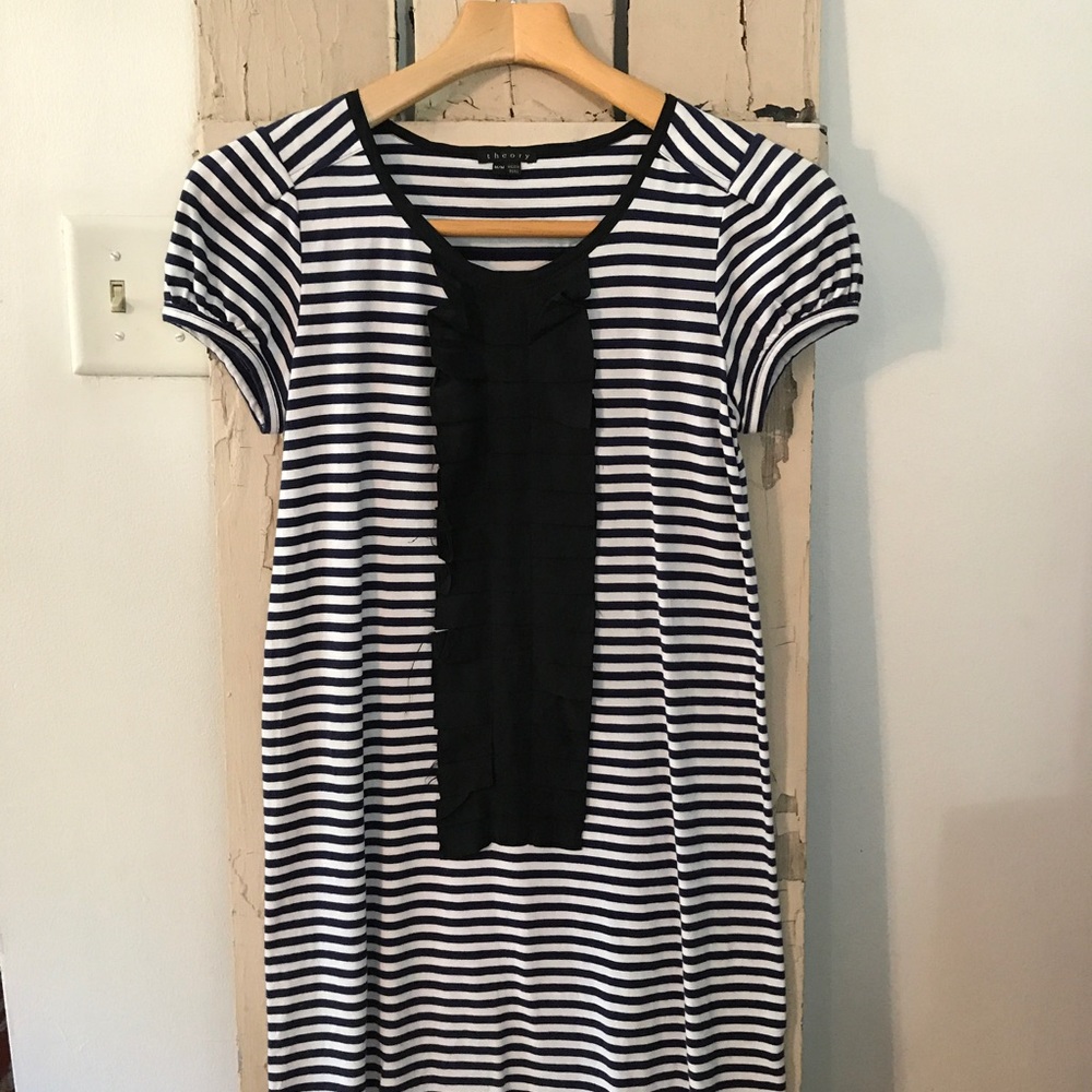 REAL * Theory blue and white shift dress