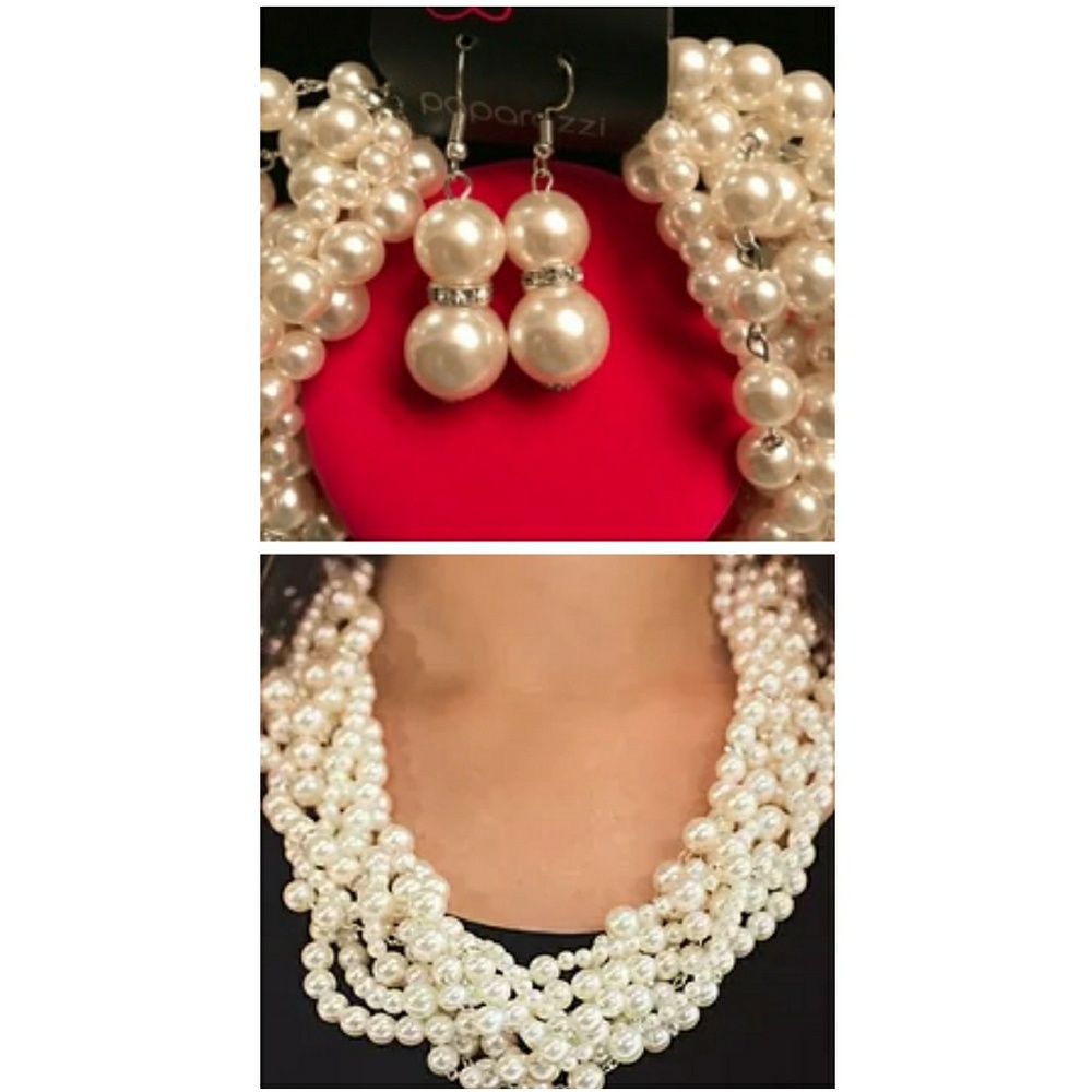 Paparazzi Faux Pearl Set Necklace Earrings