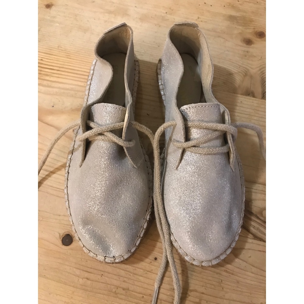 SOLD Light Silver Gold Espadrilles