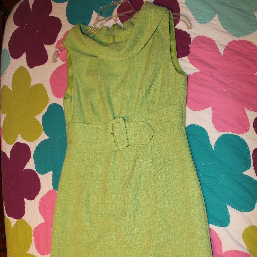 Lime green office dress