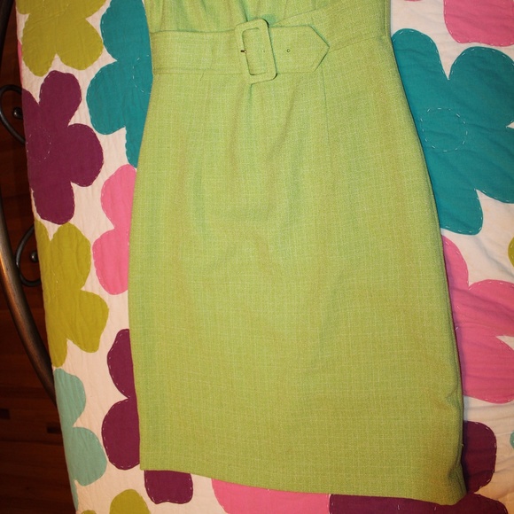 Lime green office dress - Picture 2 of 4