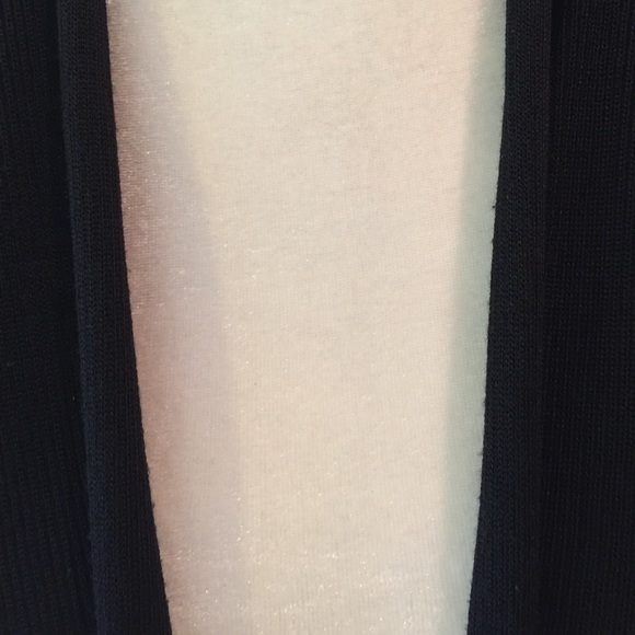 Black Knit Sleeveless Open Long Cardigan / Vest - Picture 3 of 6