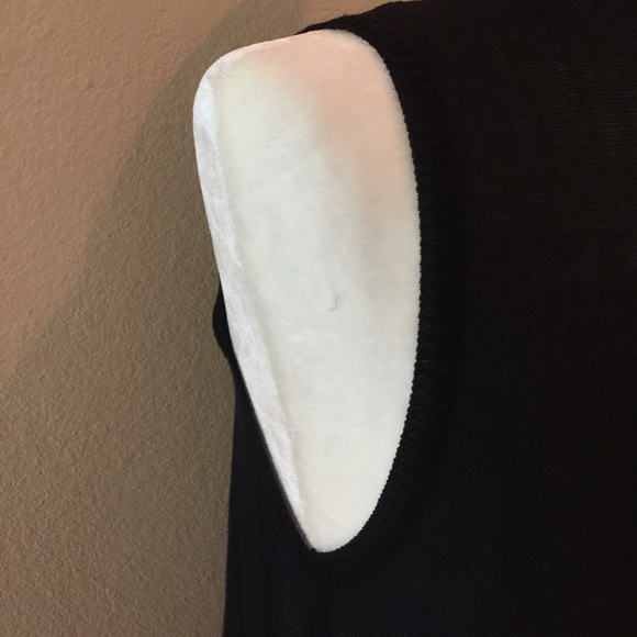 Black Knit Sleeveless Open Long Cardigan / Vest - Picture 4 of 6