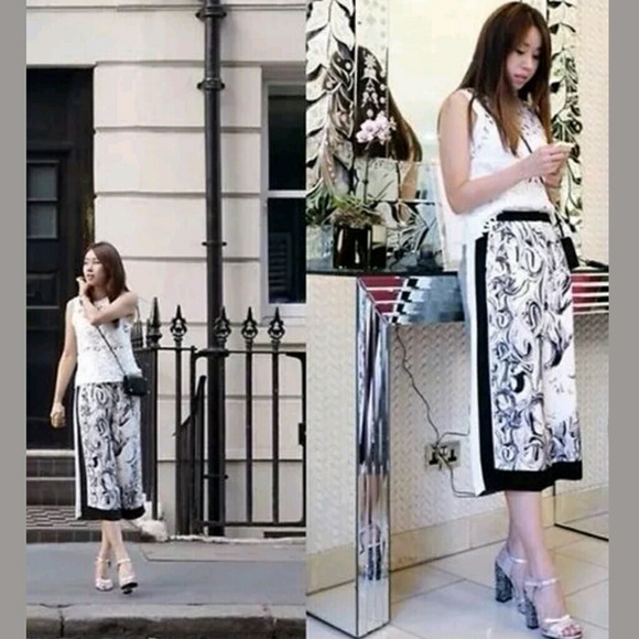 Topshop Pants - TOPSHOP marble check culottes capris pants