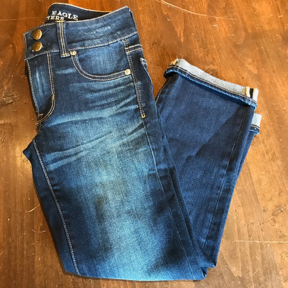 American Eagle artist crop jeans