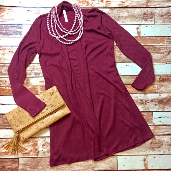 Last 2! M-L Burgundy Open Front Cardigan - Picture 5 of 8
