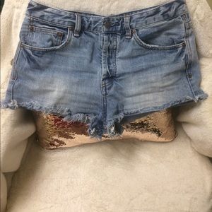 Free People denim shorts