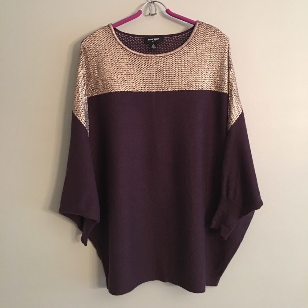 Eggplant and gold batwing🦇sweater