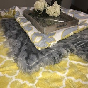 Yellow and Gray bed Comforter