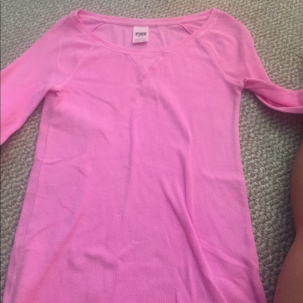 long sleeve victorias secret pink shirt