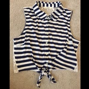 Striped Lacey Crop-top