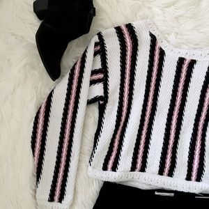 ⛸Striped Vintage Crop Sweater⛸