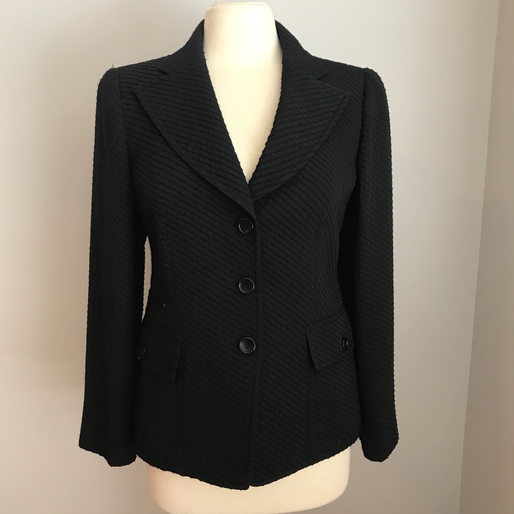 Armani Collection Black Textured Blazer Size 8