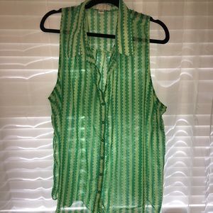 Forever 21 Plus Sleeveless Collared Shirt 3X