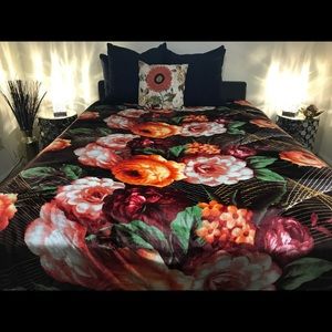 Brown and multi color soft blanket