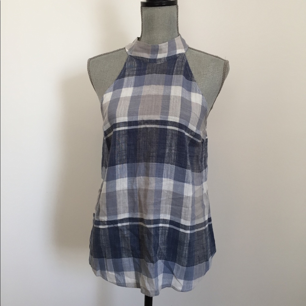 ✨Anthropologie✨Cloth&Stone✨ plaid halter top Sz S
