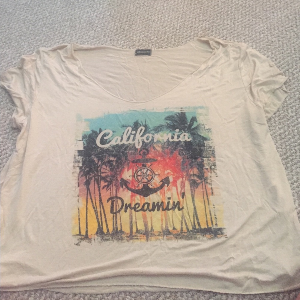 cropped love culture shirt california