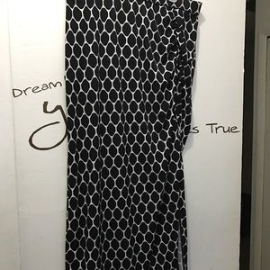 Lane Bryant Black and Cream Polka Dot Maxi Skirt