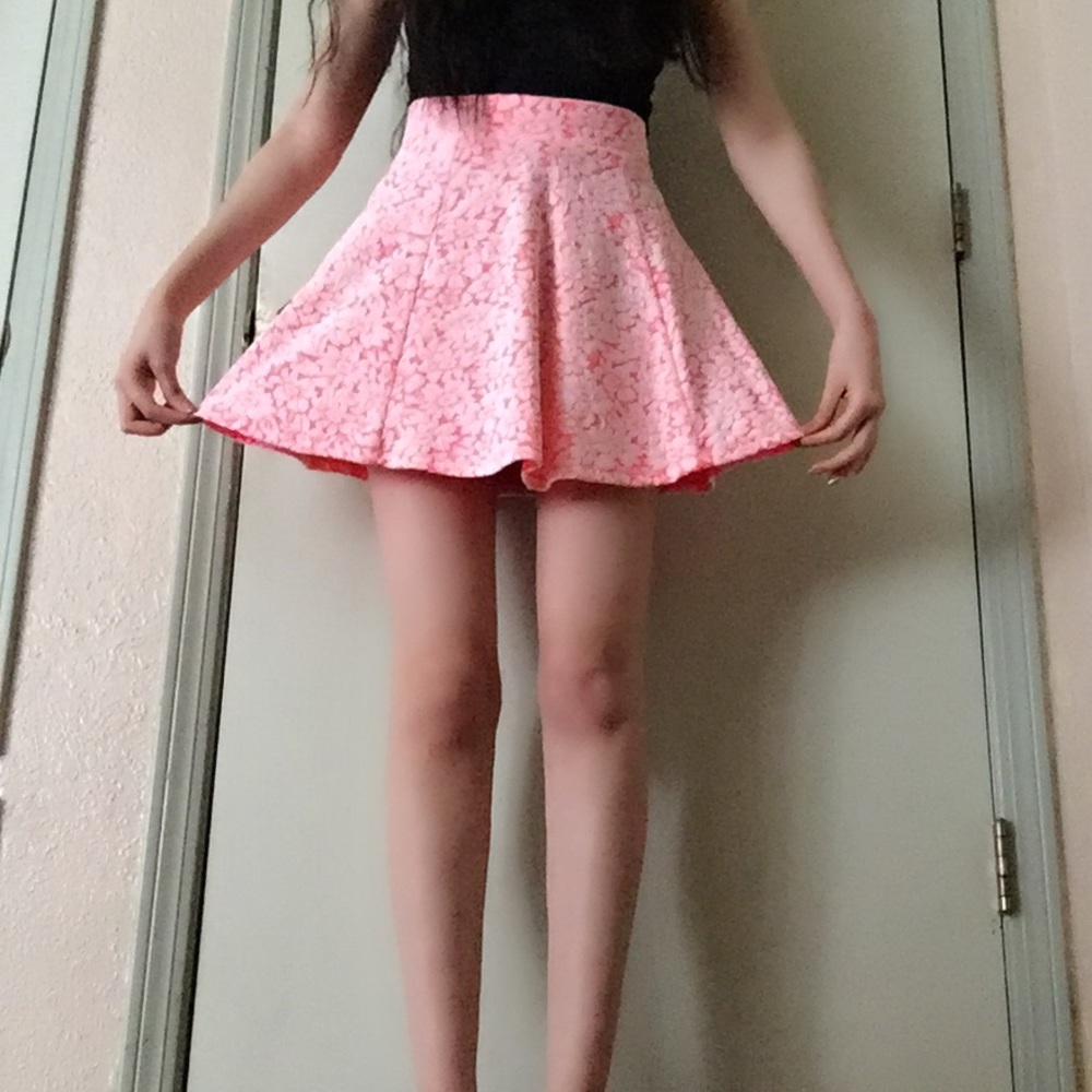 Flower print skater skirt circle skirt