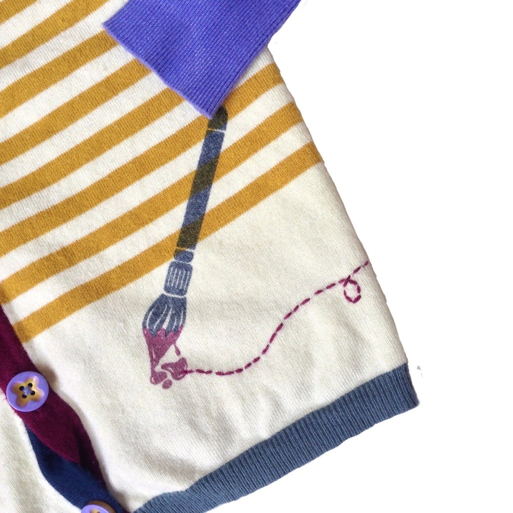 MATILDA JANE • Paint By Numbers Old Gold Cardigan Sweater - Picture 6 of 7