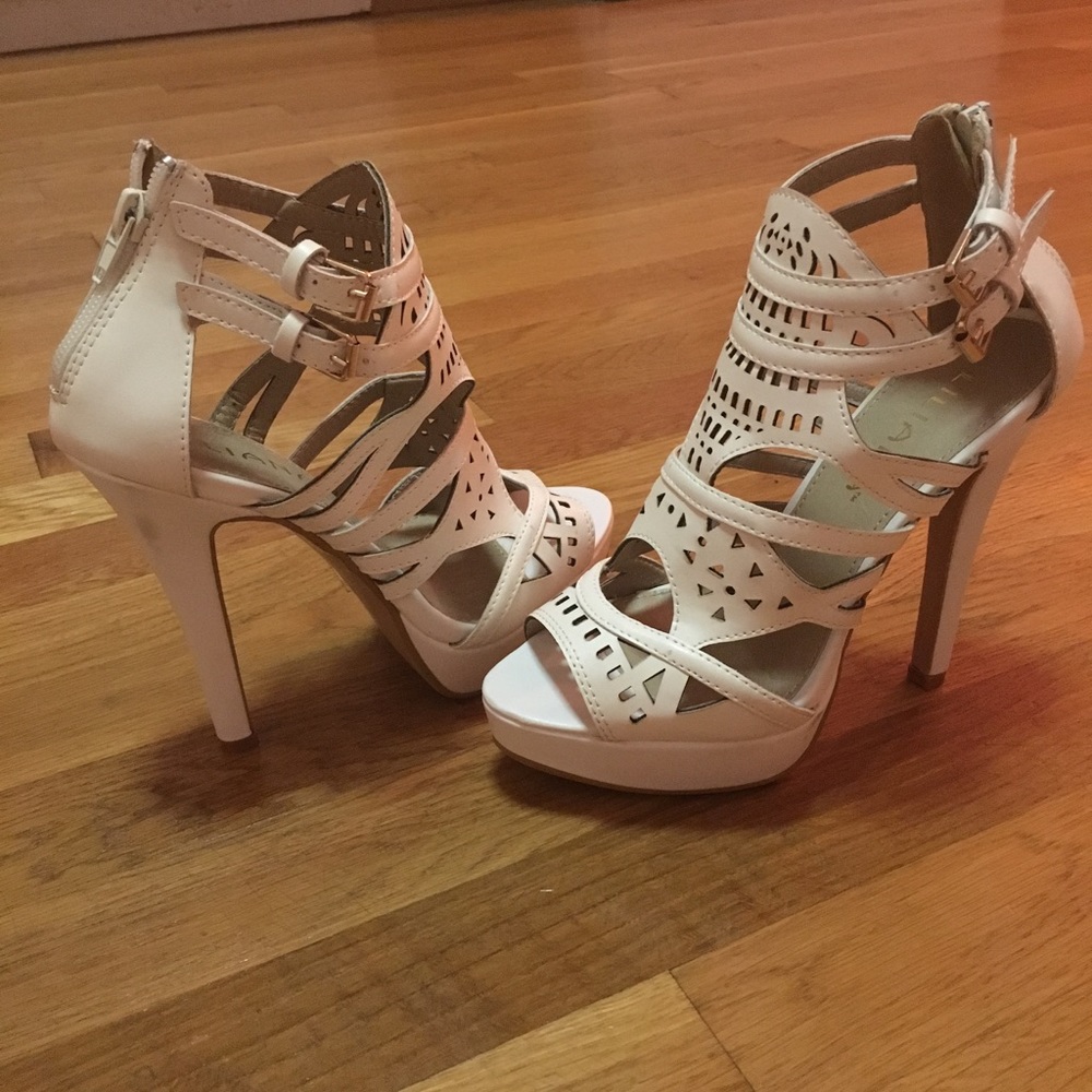 NWOT White Strappy Heels!
