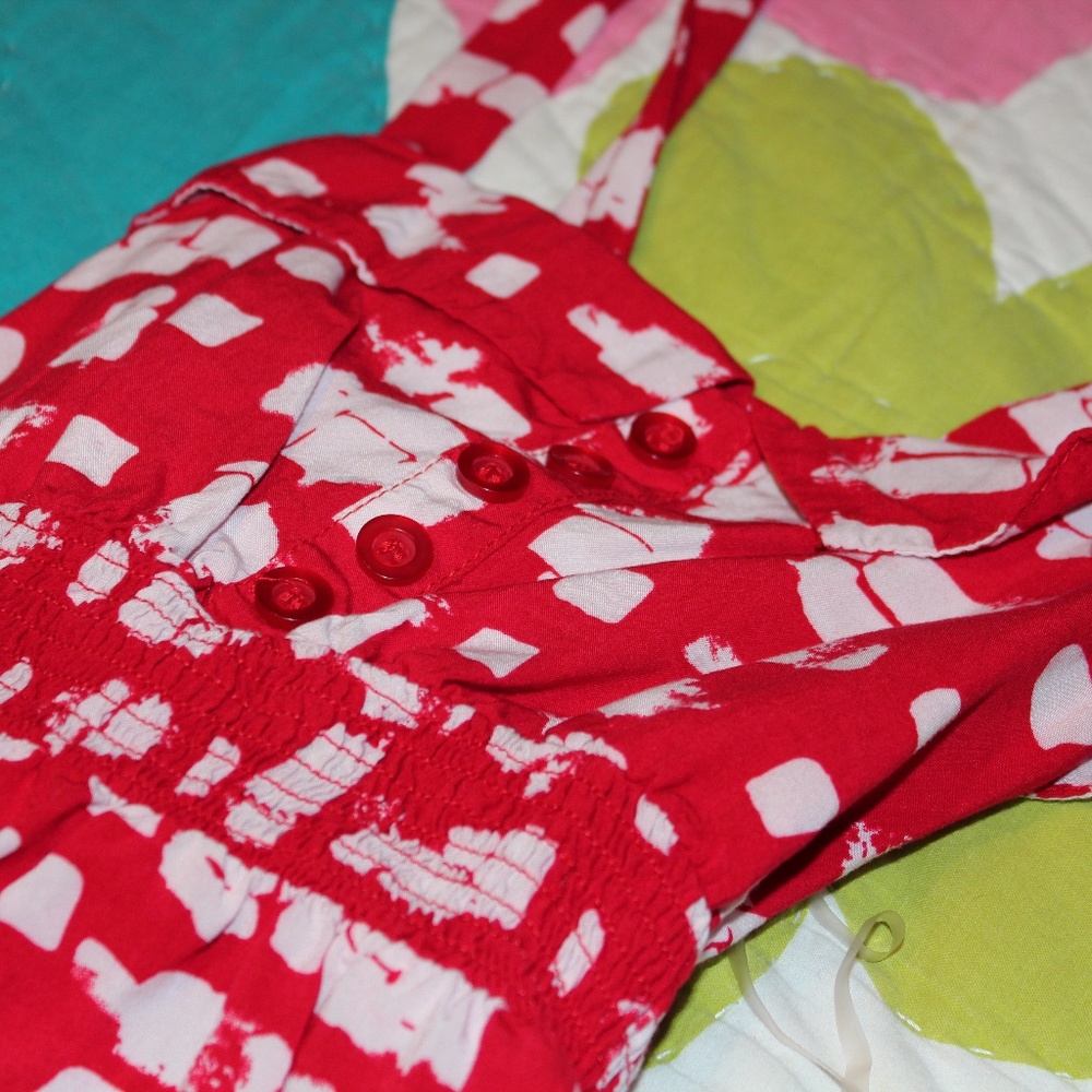 Red and White Summer Dress with Pockets!
